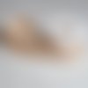 Ruban de satin 25 mm - beige pois blanc - coupe au mètre