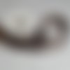 Ruban de satin 25 mm - marron pois blanc - coupe au mètre