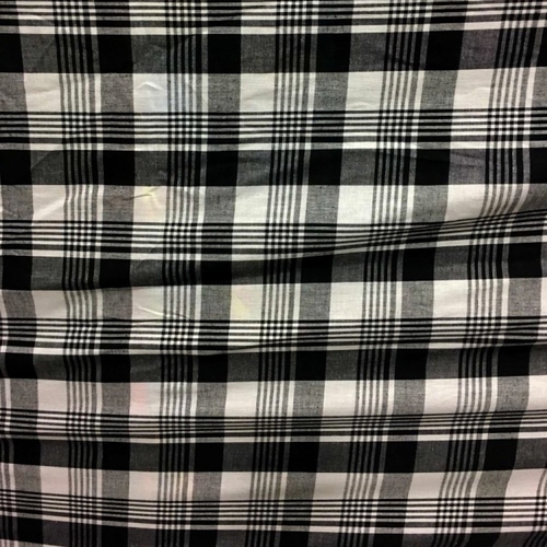 Tissu madras 100% coton noir & blanc - coupe sur mesure par 50 cms - coton madras traditionnel