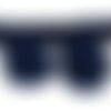 Ruban galon mini pompons 18mm - bleu marine - coupe au mètre