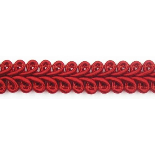 Ruban galon rouge 10mm pour finition haute couture non elastique au mètre 