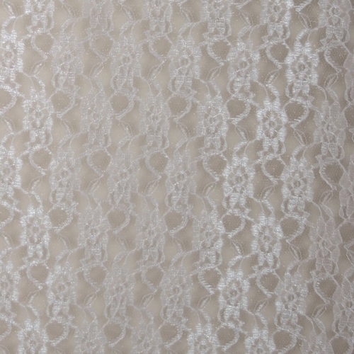 Dentelle polyester blanc non elastique - coupe par 50 cms