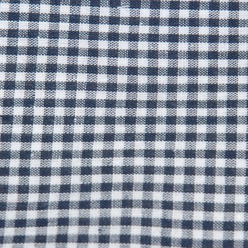 Tissu coton vichy bleu marine petit carreau - coupe par 20 cms
