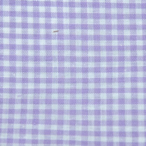 Tissu coton vichy lilas petit carreau - coupe par 20 cms