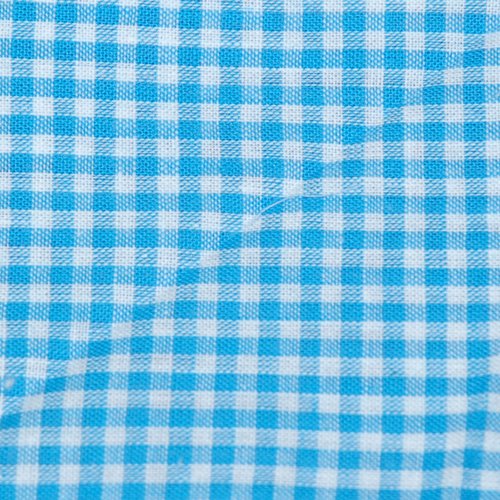 Tissu coton vichy turquoise petit carreau - coupe par 20 cms
