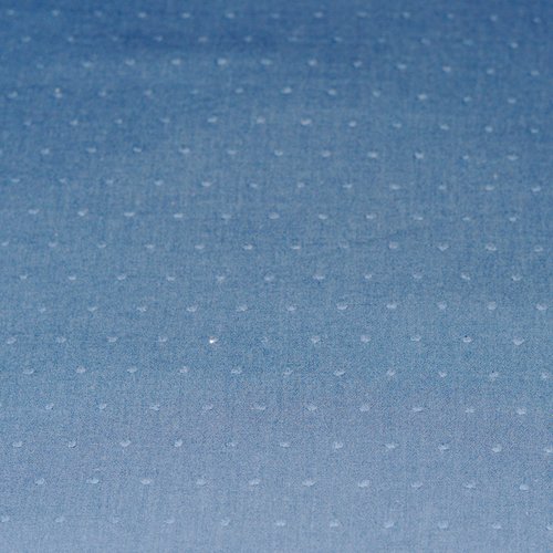 Tissu coton plumetis 100% coton bleu jean - coupe sur mesure par 50 cms - plumetis traditionnel