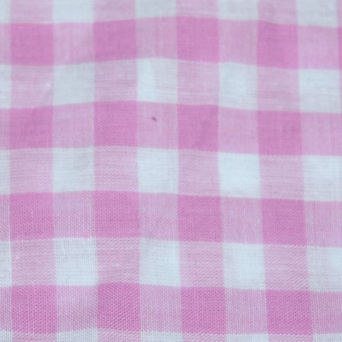 Tissu coton vichy rose grand carreau - coupe par 20 cms