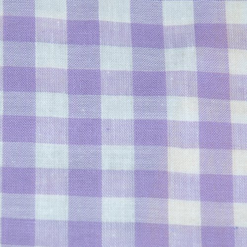 Tissu coton vichy lilas grand carreau - coupe par 20 cms