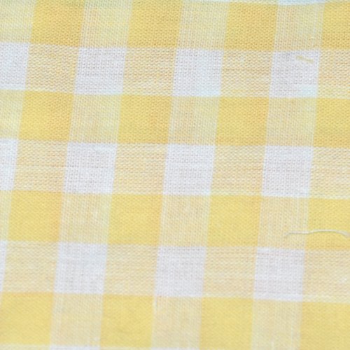 Tissu coton vichy jaune grand carreau - coupe par 20 cms
