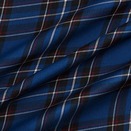 Tissu ecossais polyester bleu - coupe par 50cms