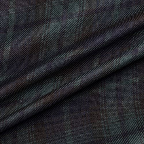 Tissu ecossais polyester noir vert - coupe par 50cms