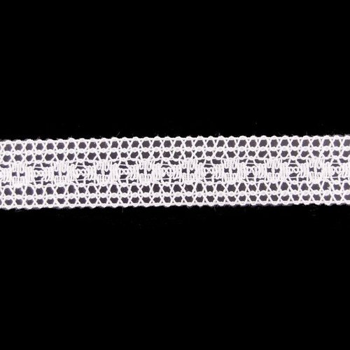 Ruban dentelle 100% coton - blanc ou noir - largeur 34mm - coupe au mètre - qualité extra.