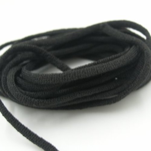 Cordon rond elastique noir ø 3mm souple - coupe par 5 mètres