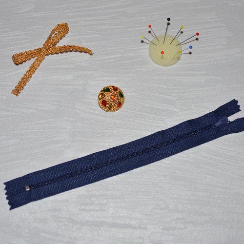 25 cms - bleu marine - fermeture eclair non séparable