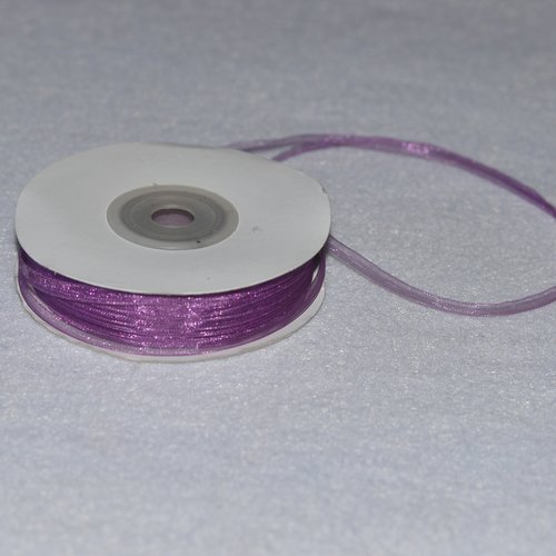 Ruban d'organza 3 mm - violet - coupe au mètre