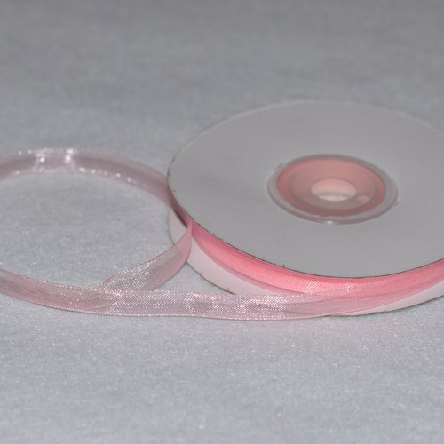 Ruban d'organza 6 mm - rose tendre - coupe au mètre