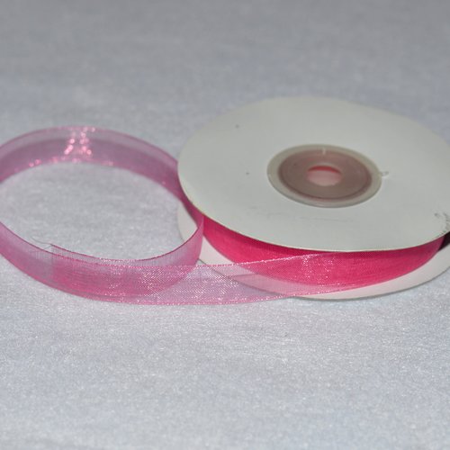Ruban d'organza 12 mm - rose vif - coupe au mètre
