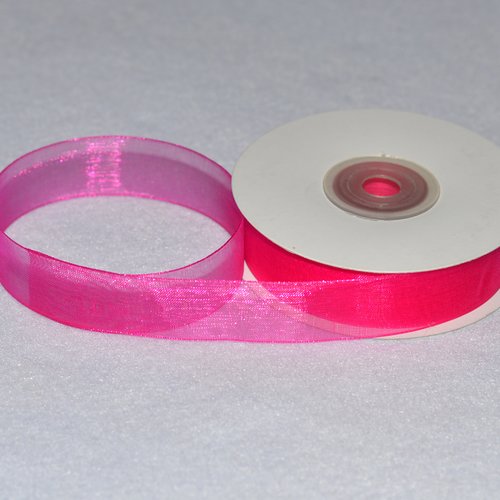 Ruban d'organza 40 mm - fuchsia - coupe au mètre