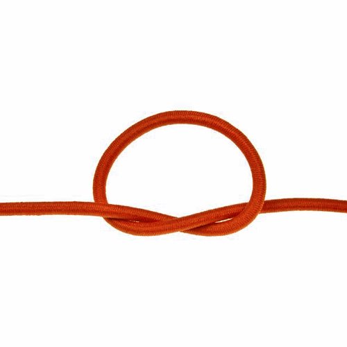 Cordon rond elastique orange brulé ø 2mm souple - coupe au mètre