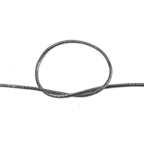 Cordon rond elastique argent ø 1,5mm - coupe au mètre