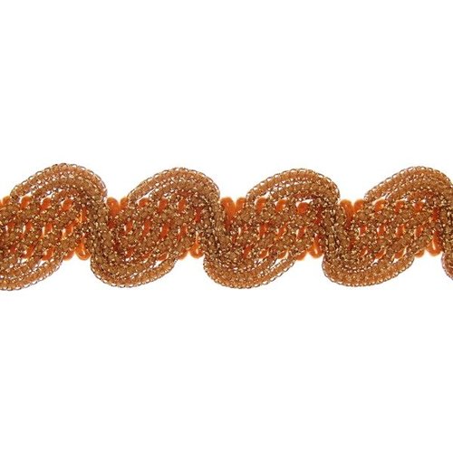 Ruban galon haute couture motif perle - or / miel - largeur 20mm - coupe au mètre