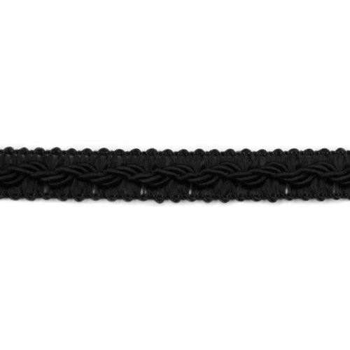 Ruban galon décoratif - noir - largeur 12mm - coupe au mètre