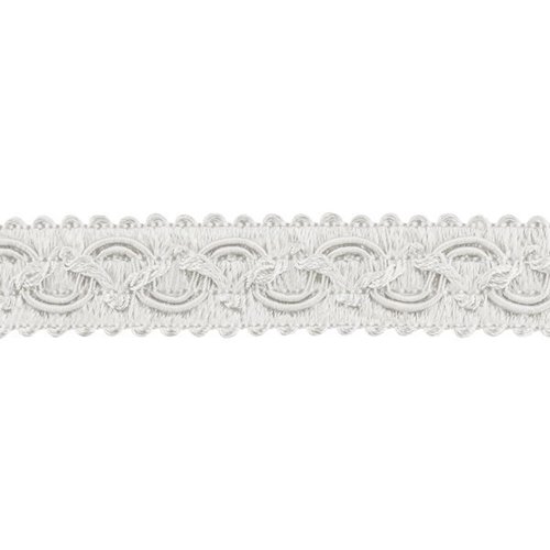 Ruban galon fantaisie haute couture - blanc - largeur 16mm - coupe au mètre