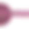 Ruban organza paillettes 25 mm - rose foncé / argent - coupe au mètre