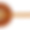 Ruban organza paillettes 12 mm - orange / or - coupe au mètre