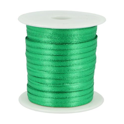 Ruban de satin 3 mm - vert - bobine de 91 mètres - mariage, décoration, faire-part, invitation.