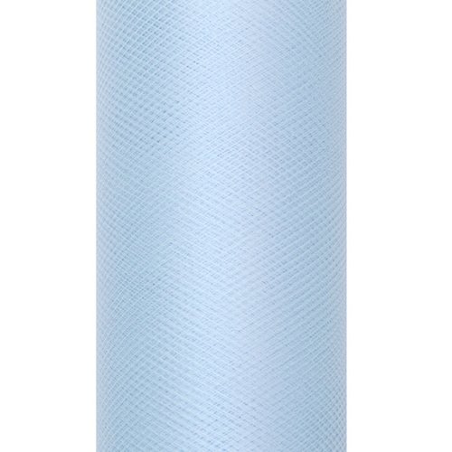 Bobine 9m tulle décoration mariage - bleu pastel - largeur 15cms - mariage, décoration, baptême