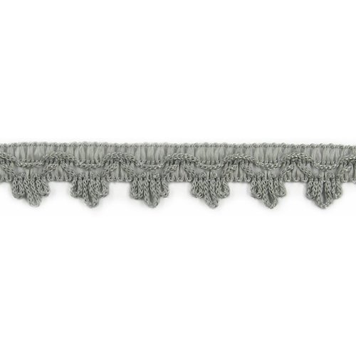Ruban galon décoration fantaisie haute couture - gris argent - largeur 18mm - coupe au mètre