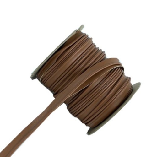 Passepoil skai, simili cuir marron clair - 15 mm - coupe au mètre - idéal déco et bagagerie