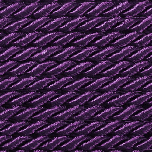 Cordon cordelette torsadé 2 fils violet ø 3,2mm aspect satiné - coupe au mètre