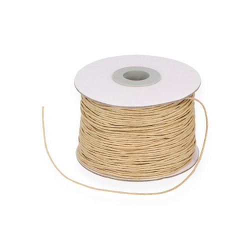 Cordon fil coton ciré beige ø 1mm - coupe au mètre ou par 5 mètre.