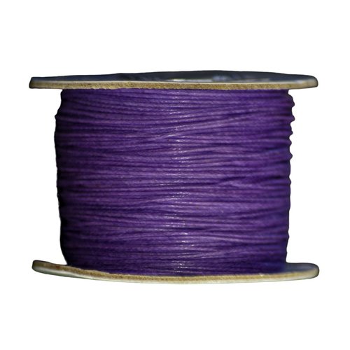 Cordon fil coton ciré violet ø 1mm - coupe au mètre ou par 5 mètre.