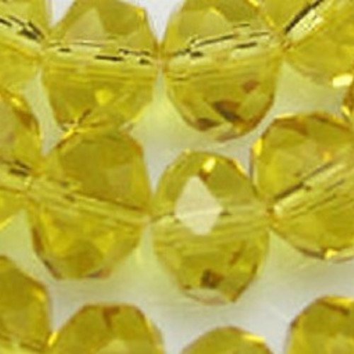 20 perles rondelles facettées 3x4mm en cristal - jaune foncé
