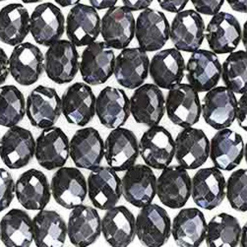 20 perles rondelles facettées 3x4mm en cristal - gris irisé