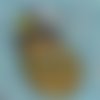 Pendentif en agate en forme de goutte - 58 x 38 mm - coloris orangés 