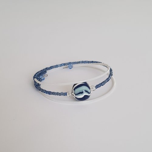 Bracelet mémoire de forme blanc et bleu