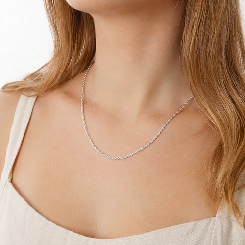 Collier maille corde en argent 925