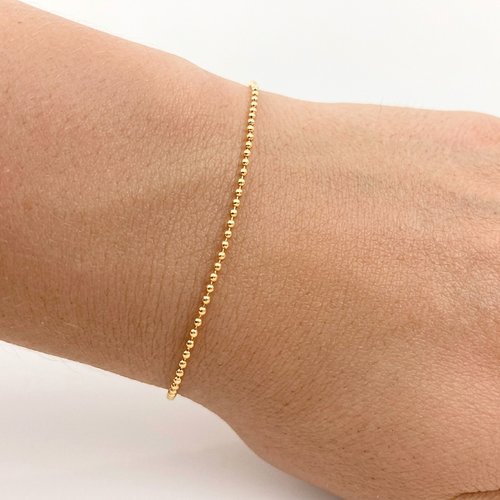 Bracelet chaîne boules en or gold filled 14k - bracelet fin doré femme