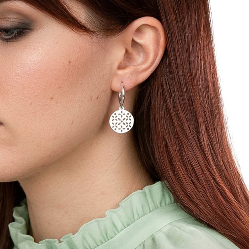 Boucles d’oreilles dormeuses fleur de vie — argent 925