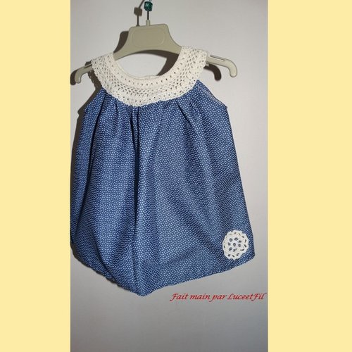 Robe Bebe Bleue A Encolure Ronde Taille 6 9 Mois Un Grand Marche