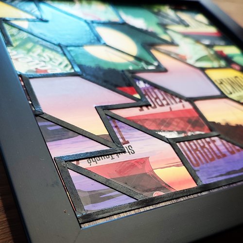 Collage géométrique « cargo de nuit»