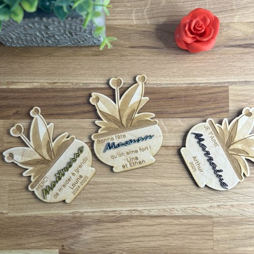 Magnet pot de fleurs customisable