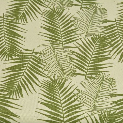 Tissu c1171 feuilles de palmier sur fond écru coupon 50x70cm