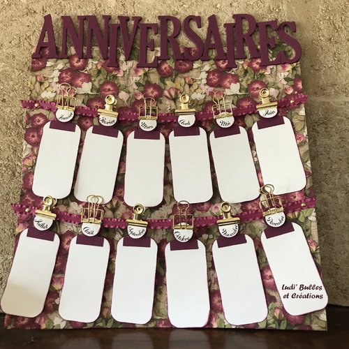 Calendrier Des Anniversaires Perpetuel Calendrier Des Anniversaires Fait Main A Accrocher Un Grand Marche