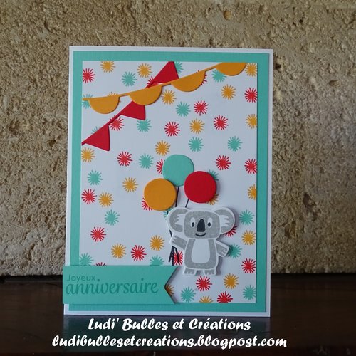 Carte "joyeux anniversaire" koala, et son enveloppe assortie