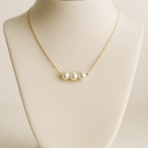 Collier de mariée ras de cou avec perle swarovski, bijou fin et chic pour mariage- yggdrasil